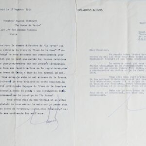 Deux lettres d'Eduardo Aunós à Thiébaut