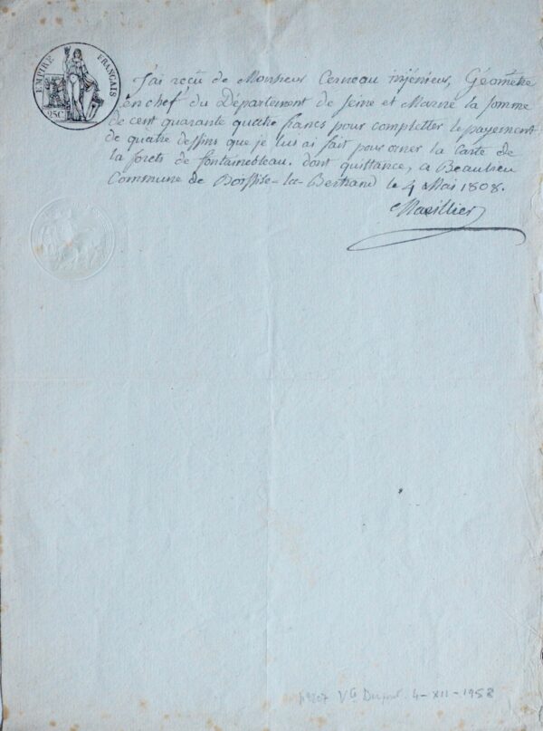 Marillier illustre une carte de Fontainebleau