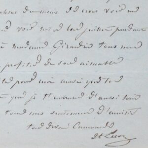 Lettre du naturaliste auvergnat Henri Lecoq