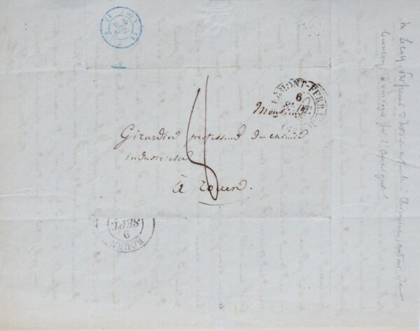 Lettre du naturaliste auvergnat Henri Lecoq