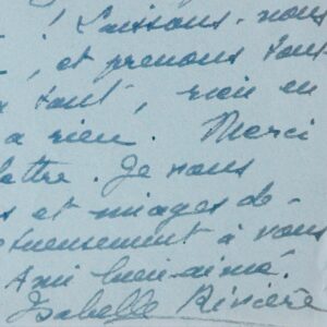 Correspondance d'Isabelle Rivière à l'Abbé Rivière