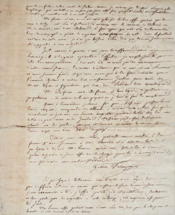 Étonnante lettre illustrée de Gabriel Falampin, l'avoué de George Sand