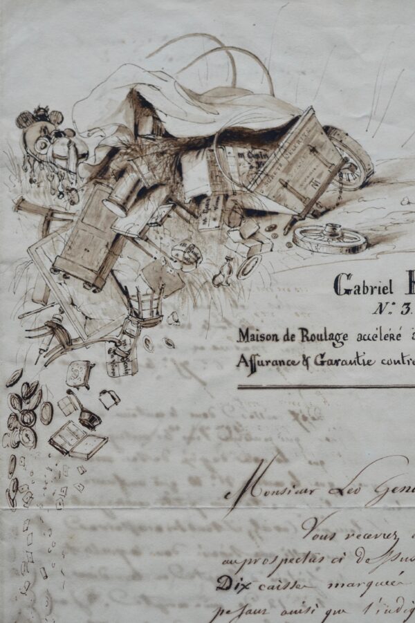 Étonnante lettre illustrée de Gabriel Falampin, l'avoué de George Sand