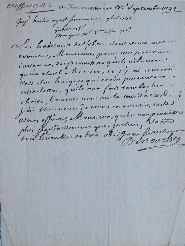 Lettre de Philippe Néricault Destouches