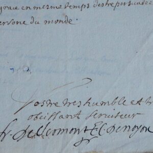 Belle lettre de François de Clermont-Tonnerre