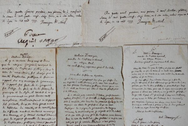 Bel ensemble de 5 documents de l'académicien François-Urbain Domergue