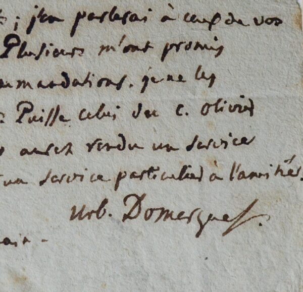 Bel ensemble de 5 documents de l'académicien François-Urbain Domergue