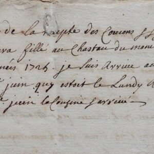 Manuscrit de sériciculture (Drôme), daté de 1725