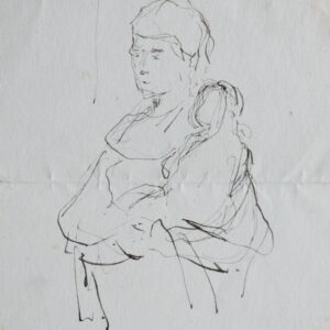 Lettre de Ferdinand Humbert illustrée d'une Vierge à l'Enfant