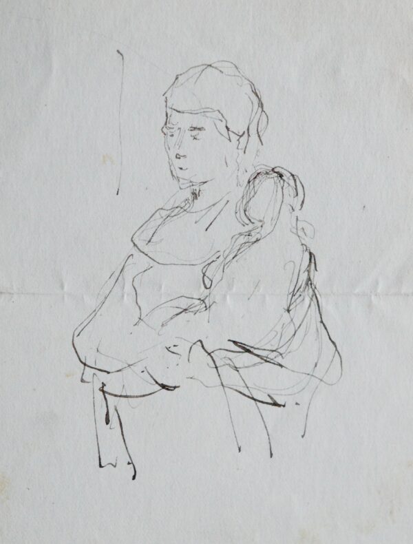 Lettre de Ferdinand Humbert illustrée d'une Vierge à l'Enfant