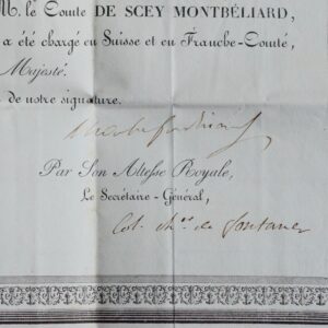 Brevet signé par du Duc de Berry
