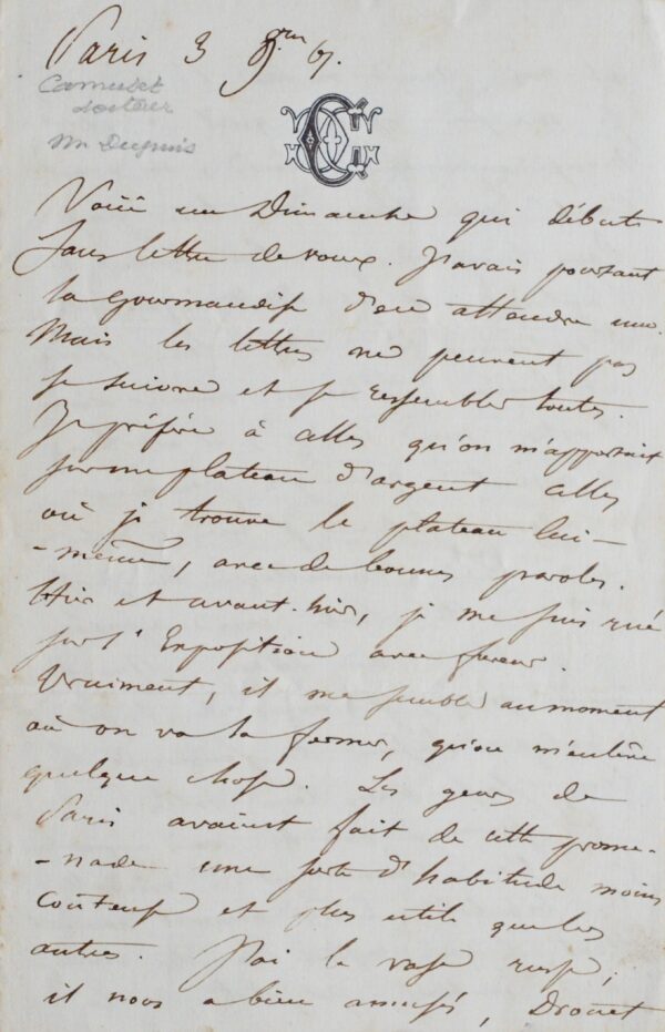 Amusante lettre illustrée de Georges Camuset