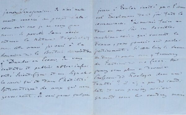 Lettre du naturaliste Charles-Frédéric Martins