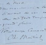Lettre du naturaliste Charles-Frédéric Martins