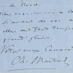 Lettre du naturaliste Charles-Frédéric Martins
