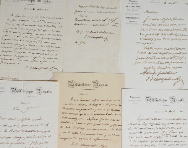 6 lettres de Jean-Jacques Champollion-Figeac