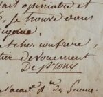 Lettre de Prony à Georges Cuvier