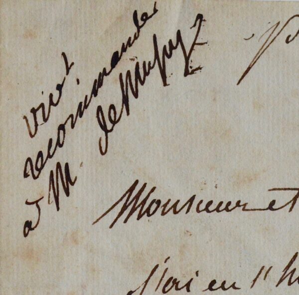 Lettre de Prony à Georges Cuvier