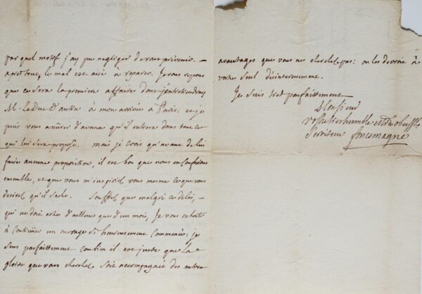 Lettre de Foncemagne au géographe D'Anville