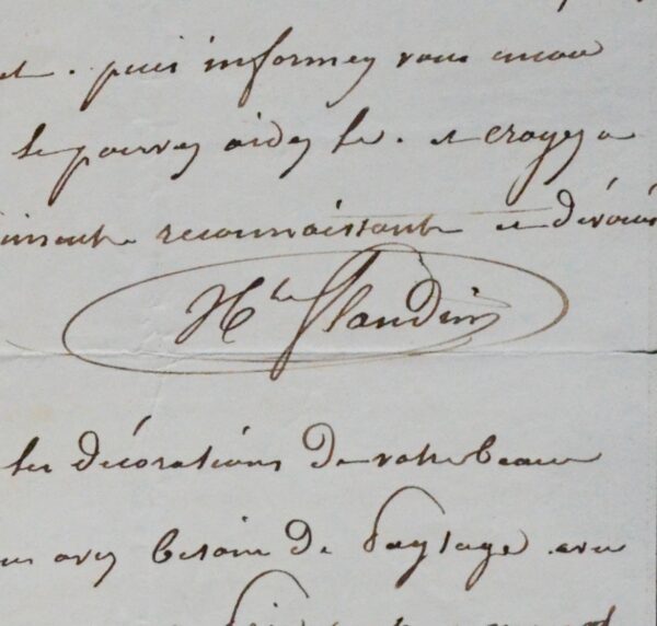 Hippolyte Flandrin recommande Michel Dumas pour l'Ecole des Beaux-arts de Lyon