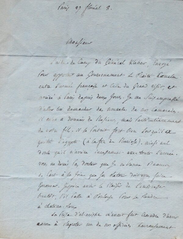Le général Sabatier évoque la campagne d'Égypte