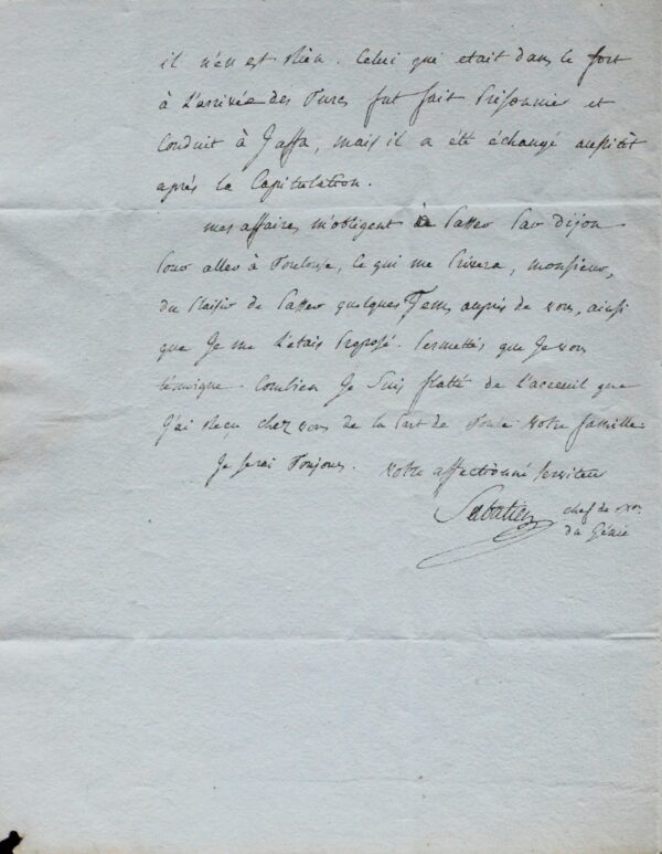 Le général Sabatier évoque la campagne d'Égypte