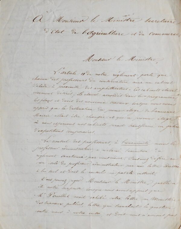 Pétition pour le Conservatoire des Arts et Métiers en 1847