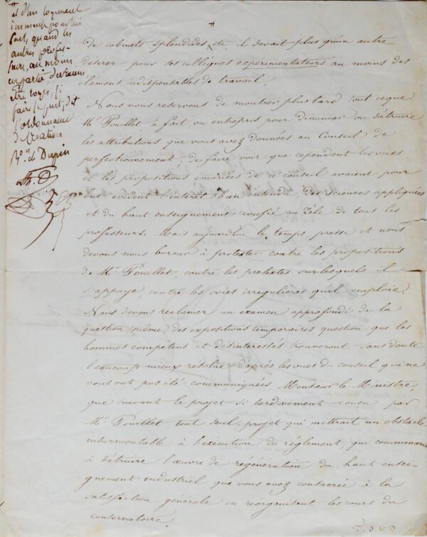 Pétition pour le Conservatoire des Arts et Métiers en 1847