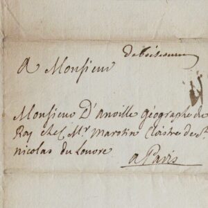 Lettre de Foncemagne au géographe D'Anville