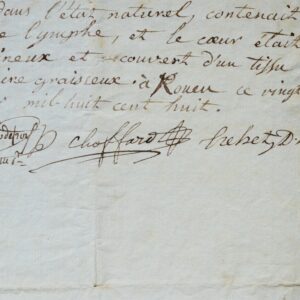 Description d'une autopsie d'utérus en 1808