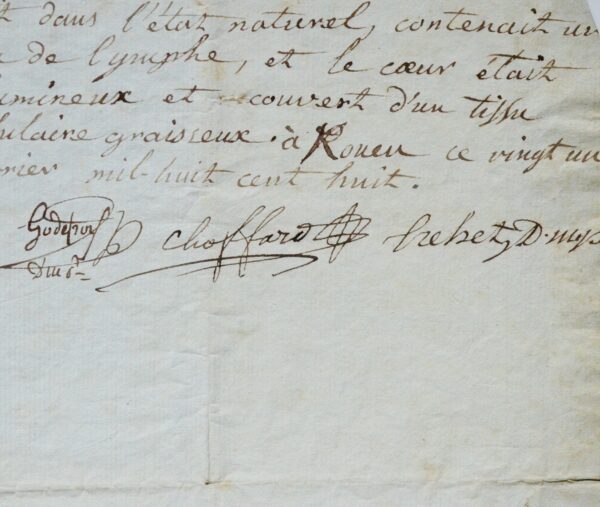 Description d'une autopsie d'utérus en 1808