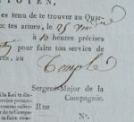 Convocation d'un garde au Temple pour l'exécution de Marie-Antoinette