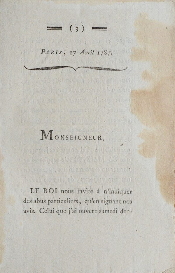 Vive attaque de La Fayette contre l'agiotage