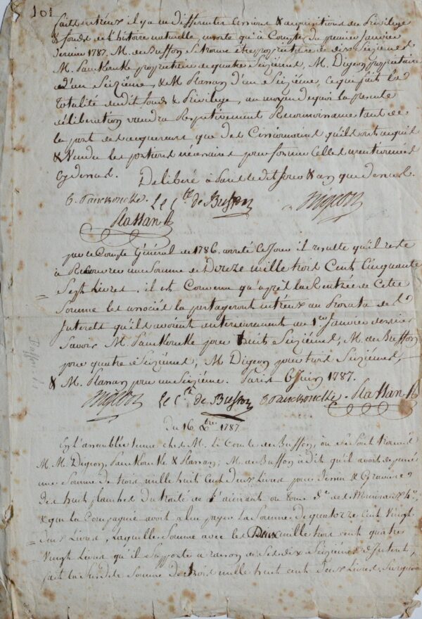 Buffon et ses associés statuent sur la publication de l'Histoire naturelle