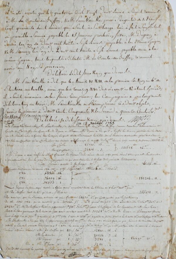 Buffon et ses associés statuent sur la publication de l'Histoire naturelle