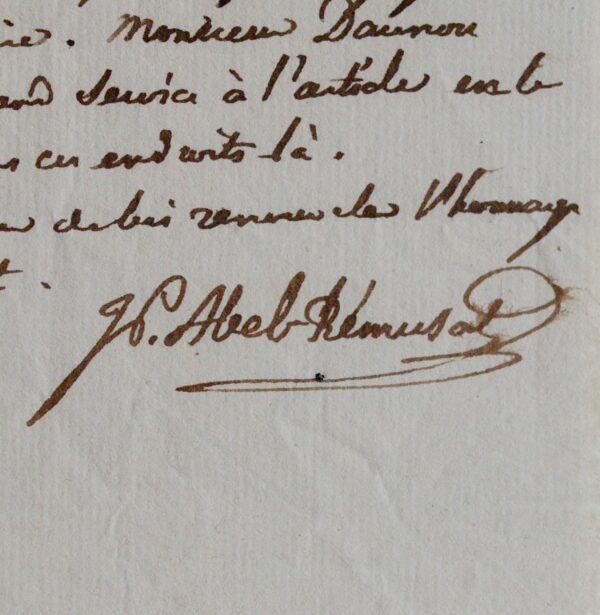 3 lettres du sinologue Jean-Pierre Abel-Rémusat