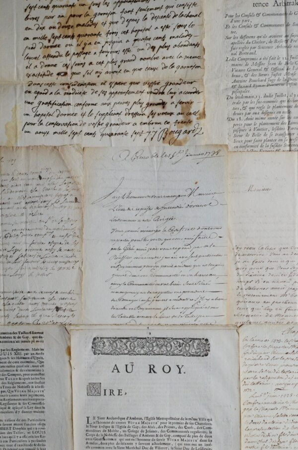 7 documents relatifs aux Hautes-Alpes, XVIIe et XVIIIe siècles