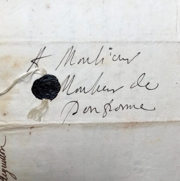 Rare lettre de la duchesse d'Aiguillon, célèbre salonnière, à Arnauld de Pomponne