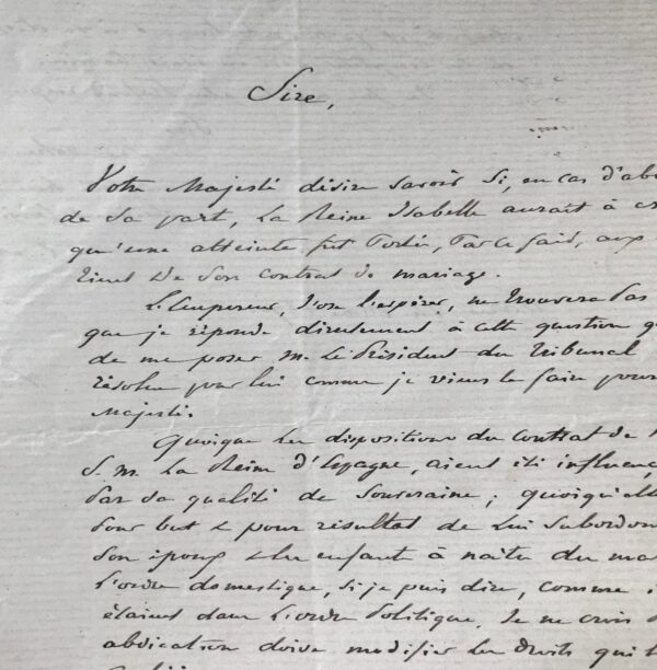 Napoléon III et les droits d'Isabelle II, en cas d'abdication
