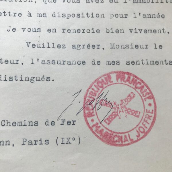 Novembre 1918, Joffre remercie Rivesaltes, sa ville de naissance