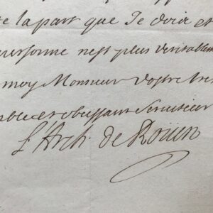 Jacques Nicolas Colbert, archevêque de Rouen, adresse ses condoléances