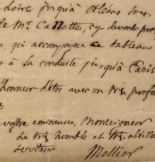 L'archevêque de Narbonne fait expédier un tableau au cardinal Dubois par l'intermédiaire du maire de Nantes