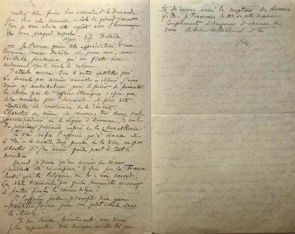 Draner reçoit l'appui d'Edouard Detaille pour la Légion d'honneur