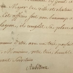 Le marquis d'Aubeterre intervient en faveur du major du château de Nantes