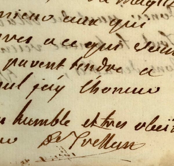 Chaleureuse lettre du comte de Tressan, académicien