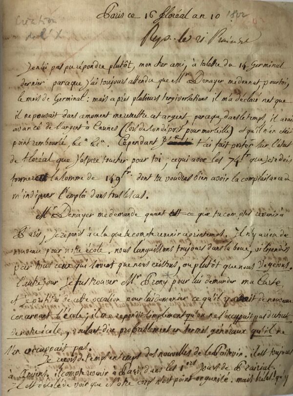 Thomas Valleteau de Chabrefy témoin de la création des grandes écoles