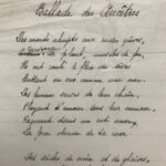 Manuscrit de Georges Pioch intitulé "Ballade des Ancêtres"