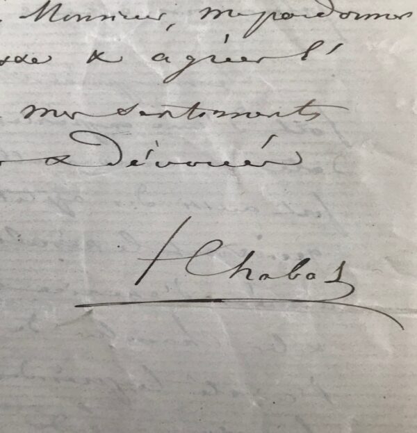 Candidature de François Chabas au poste de conservateur du musée Égyptien du Louvre