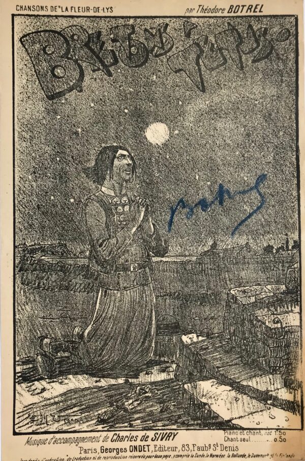 "Bretons têtus" de Théodore Botrel, avec signature autographe