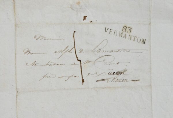 Rare lettre inédite de Victor Hugo à Lamartine lors de son voyage avec Nodier